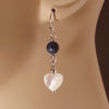 hypoallergenic earrings | Pearl Heart with Sodalite Bead Earrings