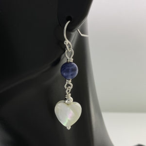 Pearl Heart with Sodalite Bead Earrings – JPU012
