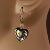 hypoallergenic earrings | Abalone Heart with Crystal Bead Earrings