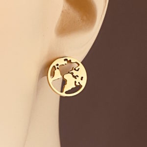 Gold World Stud Earrings JSP126-220g