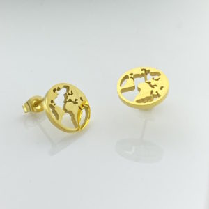 Gold World Stud Earrings JSP126-220g