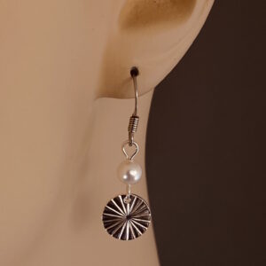 Sterling Silver Sunburst with Pearl Earrings – JCL187