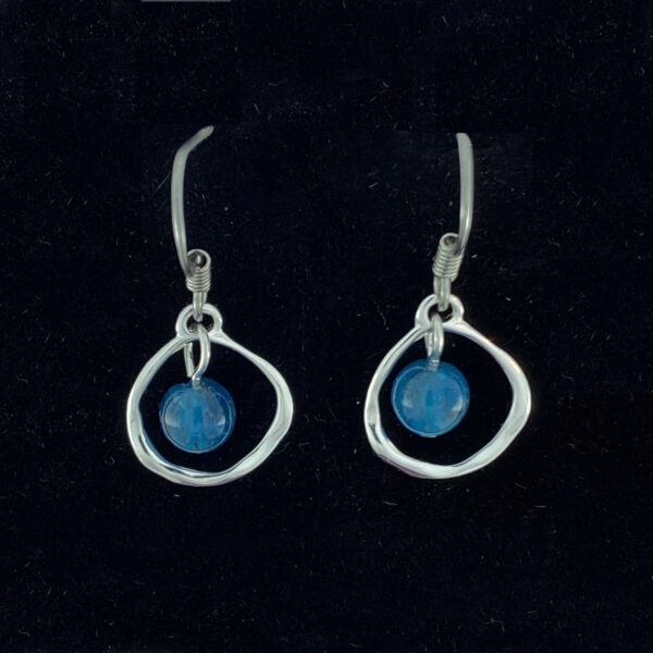 Teal Apatite with Sterling Silver Organic Frame Earrings – JCL193