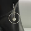 hypoallergenic earrings | Pearl in Sterling Silver Circle Frame Earrings