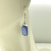 hypoallergenic earrings | Blue Kyanite Rectangle with Silver Bar Earrings