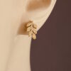 hypoallergenic earrings | Frosted Rowen Leaf Earrings