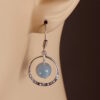 hypoallergenic earrings | Aquamarine in Hammered Silver Ring Earrings