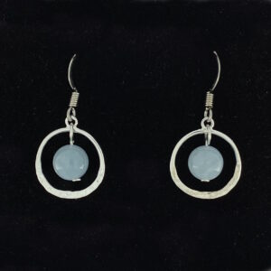 Aquamarine in Hammered Silver Ring Earrings – JCL204