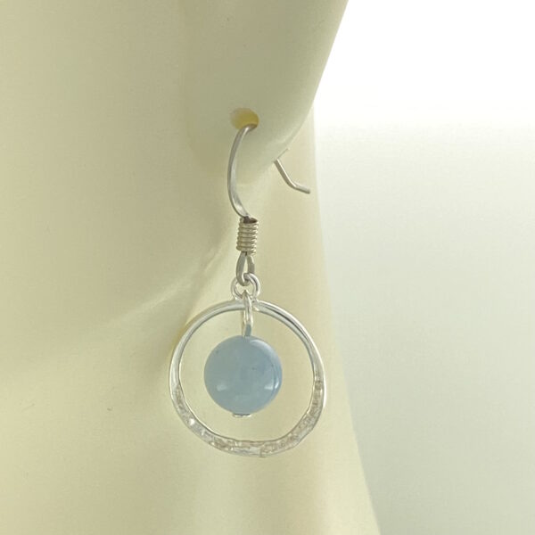 Aquamarine in Hammered Silver Ring Earrings – JCL204