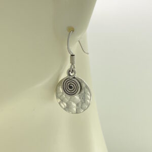 Hammered Silver Disc with Spiral Earrings – JCL205