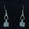 hypoallergenic earrings | Sterling Silver Square Spiral with Teardrop Earrings