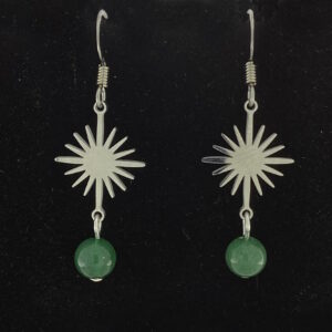 Green Aventurine with Silver Sunburst Earrings – JCL210