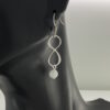 hypoallergenic earrings | White Moonstone Bead with Sterling Silver Infinity Link Earrings