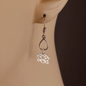 Sterling Silver Lotus with Teardrop Earrings – JCL212