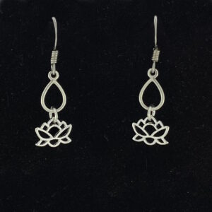 Sterling Silver Lotus with Teardrop Earrings – JCL212