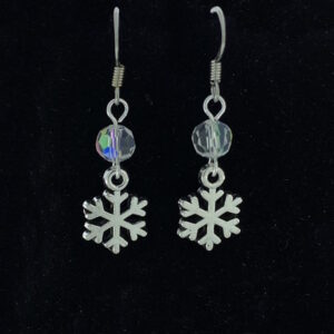 Silver Snowflake with Crystal Earrings – JCL215