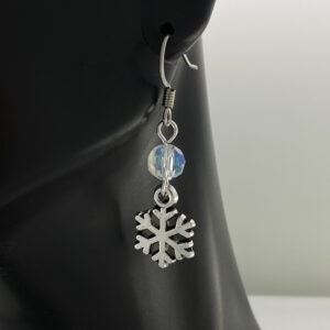 Silver Snowflake with Crystal Earrings – JCL215