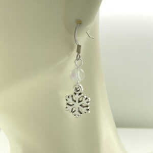 Silver Snowflake with Crystal Earrings – JCL215