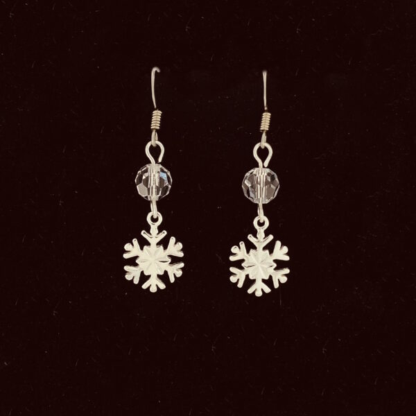 Sterling Silver Snowflake with Crystal Earrings – JCL216