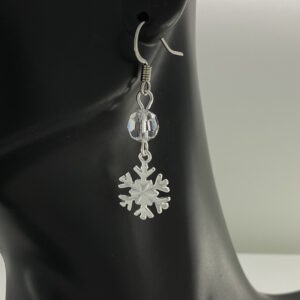 Sterling Silver Snowflake with Crystal Earrings – JCL216