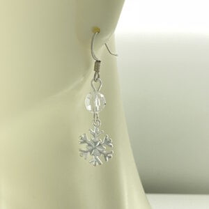 Sterling Silver Snowflake with Crystal Earrings – JCL216