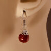 hypoallergenic earrings | Dark Red Christmas Ornament Earrings