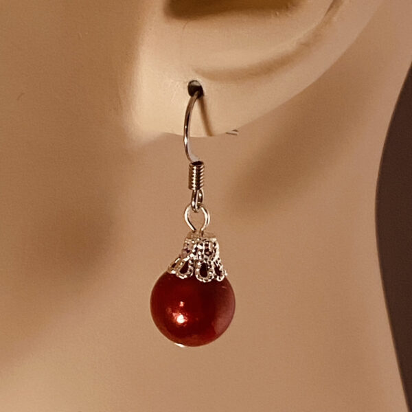 Dark Red Christmas Ornament Earrings – JCL217