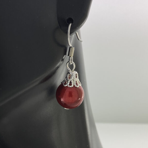 Dark Red Christmas Ornament Earrings – JCL217