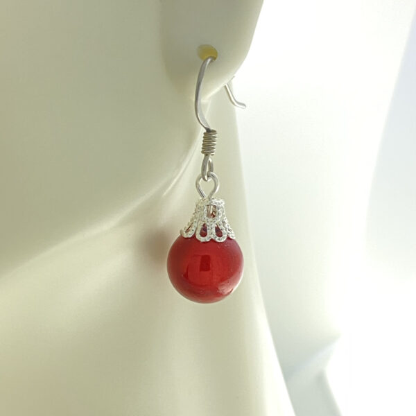 Dark Red Christmas Ornament Earrings – JCL217