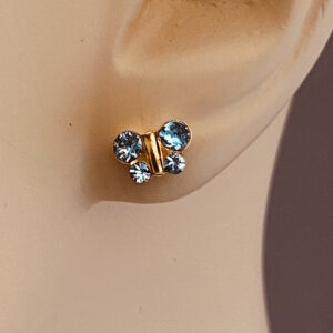 Gold Plated Butterfly March Aquamarine Earrings – S2003STX