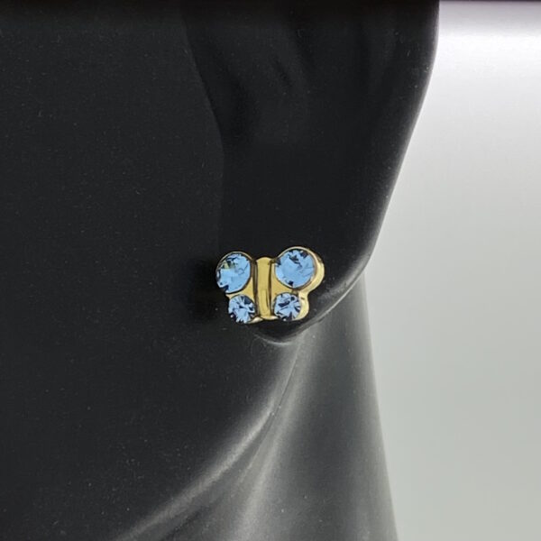 Gold Plated Butterfly March Aquamarine Earrings – S2003STX