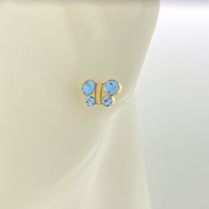 Gold Plated Butterfly March Aquamarine Earrings – S2003STX