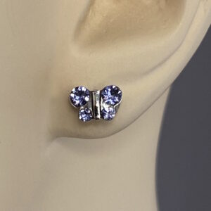 Stainless Steel Butterfly Tanzanite Earrings – S20028WSTX