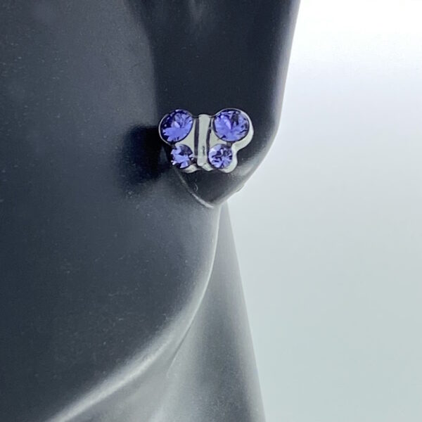 Stainless Steel Butterfly Tanzanite Earrings – S20028WSTX