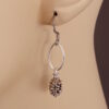 handmade earrings | Silver Pinecone On Sterling Silver Oval Link Earrings