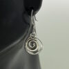 handmade earrings | Sterling Silver Organic Frame with Larger Silver Spiral