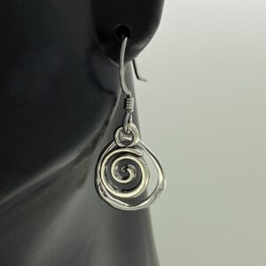 Sterling Silver Organic Frame with Larger Silver Spiral Earrings – JCL226