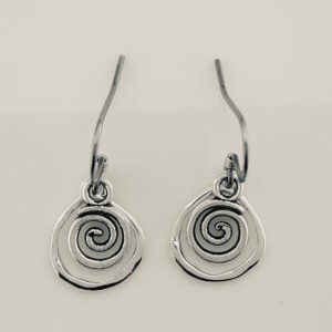 Sterling Silver Organic Frame with Larger Silver Spiral Earrings – JCL226