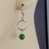 handmade earrings | Green Jade Bead with Sterling Silver Connector Earrings